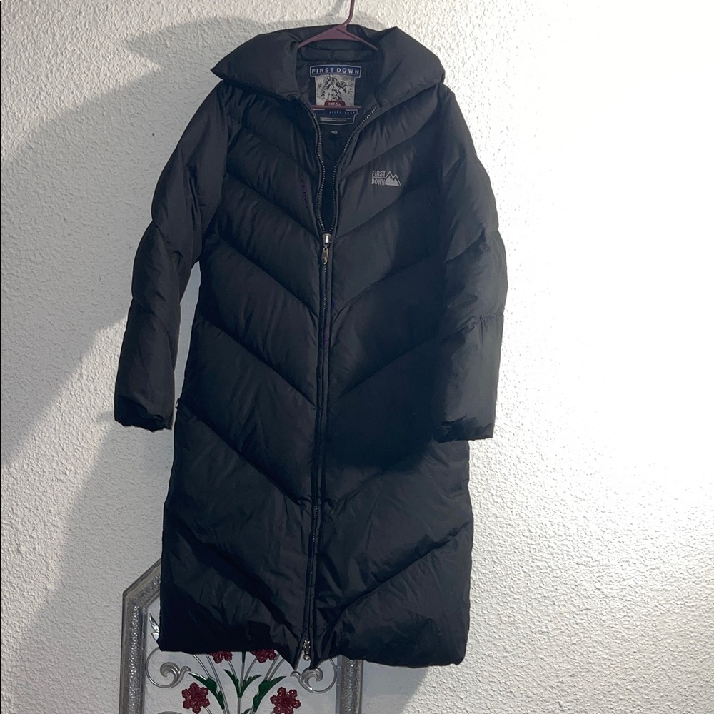 First Down Black Quilted Puffer Coat